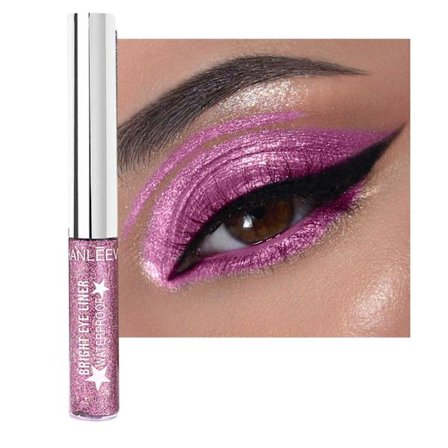 Glitter Flytande Eyeliner Vattentät Eyeliner Långvarig Makeup i Lila och Rosa