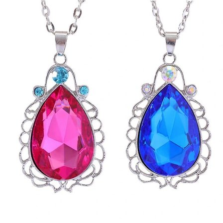 /EA/ 2 st Sofia den första Amuletten och Elena Prinsessans Halsband Tvillingsyster Tårformat Halsband Magisk Smyckespresent till Flickor