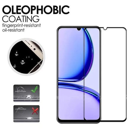 For Realme C53 Glass Herdet GlassFull Cover Skjermbeskytter