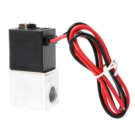 1/4" til DC 12V 2-vejs normalt lukket pneumatisk aluminium elektrisk magnetventil luft f