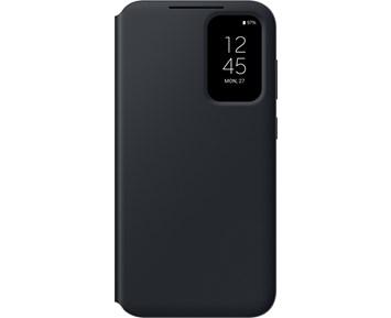 Samsung S23FE Smart View Wallet Case Black - Omslutande fodral med aviseringsfönster till Galaxy S23 FE - Skal till Samsung