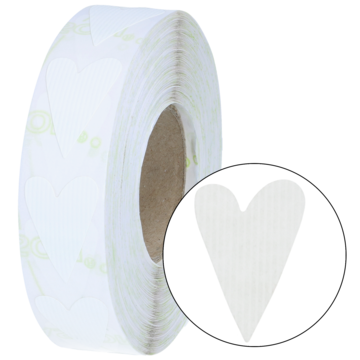 ETIKETT HJERTE HVIT 17X30