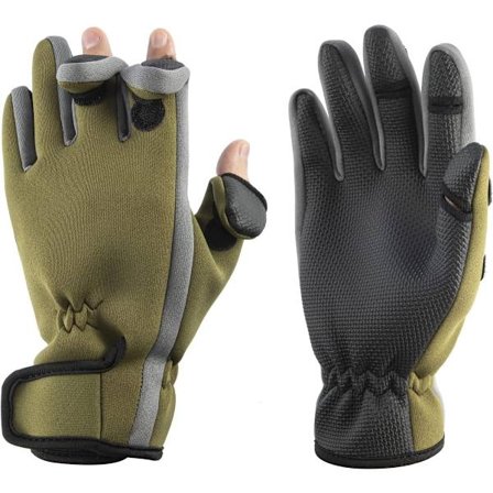 Vinterhandsker Vandtætte Vindtætte Skridsikre Åndbare Unisex til Fiskeri Cykling Vinter Sport med Tre Fingre Åbne Størrelse L