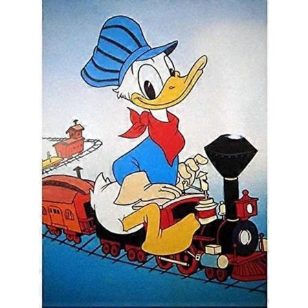 DIY 5D Full Diamantmålning Kit, Anka Rider Tåg Diamantkonst Kit för Vuxna Måla med Diamant Kit Diamant Broderi efter Nummer 11.8x15.