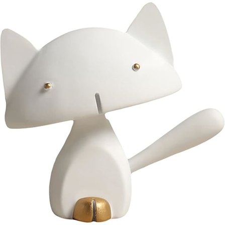 Hjem Skrivebordsindretning Harpiks Katte Dekoration Dyrekunst Statue Sort Hvide Katte Håndværk Ornament til TV-skab Bordplade (Hvid Kort,