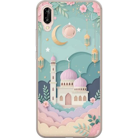 Kompatibel Mobilcover til Huawei P20 lite Håndtegnet rejseinspireret mønster med verdenskort, fly, hjerter og vintage eventyrstema