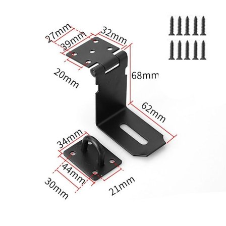 90 graders lås lås hengelås lås SVART 5 TOMMERS