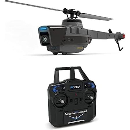 2.4G Fjernkontroll Helikopter Med 1080P Kamera, RC ERA 4CH 6-Akse Gyro, Høydehold, Optisk Flyt Lokalisering, Flybarless RTF Helikopter