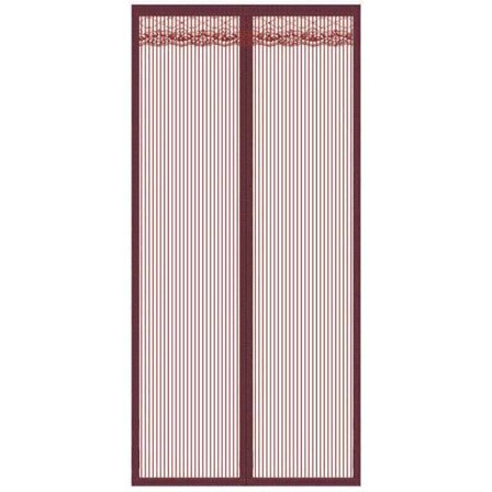 Magnetisk Skjermdør 120x220cm Anti Mygg Gardin med Magnetisk Lukking Ingen Boring for Balkong Terrasse Kjellerdør Stripet Kaffe