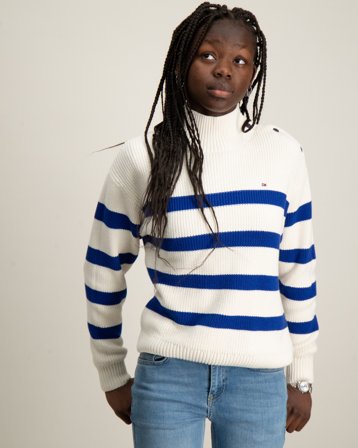 Tommy Hilfiger MOCK NECK SWEATER Blauw Truien Meisjes - Kids Brand Store