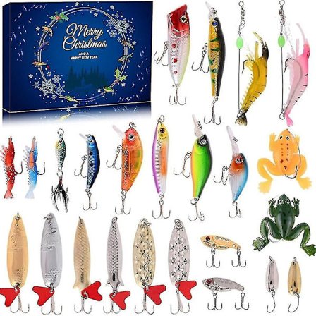 Julekalender for fiske 2024, 24 dager med fiske agn, fiske agn julekalender, fiske agn adventskalender gaver