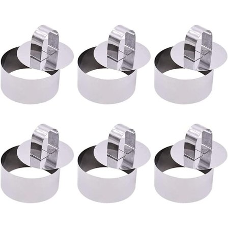 6 stk. (runde) bageringe, runde bageforme, rustfrit stål