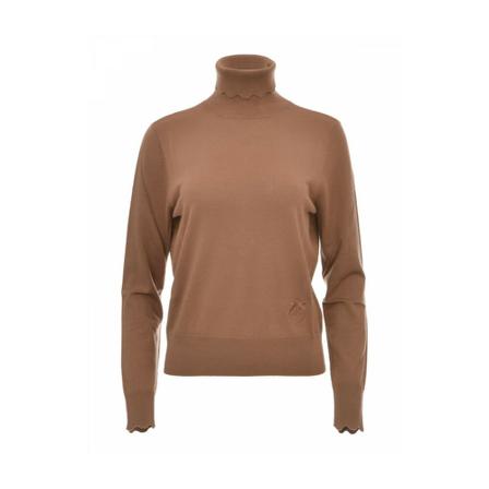 Pinko, Turtleneck Beige, Dames, Maat:M,wol