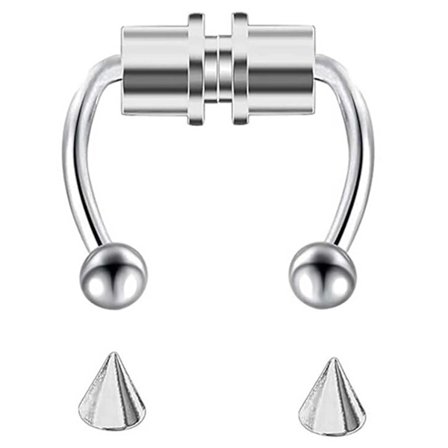 Magnetisk Fake Näsring Septum Näspiercing Silver