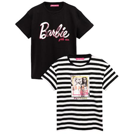 Barbie Girls T-Shirt (2-pack) 3-4 år Svart/Vit Black/White 3-4 Years