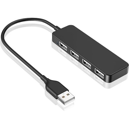 USB-keskitin, 4-porttinen USB 2.0 -keskitin, erittäin ohut, kannettava USB-jakaja iMac Prolle, MacBook Airille, Mac Mini Prolle, Surface Prolle, 