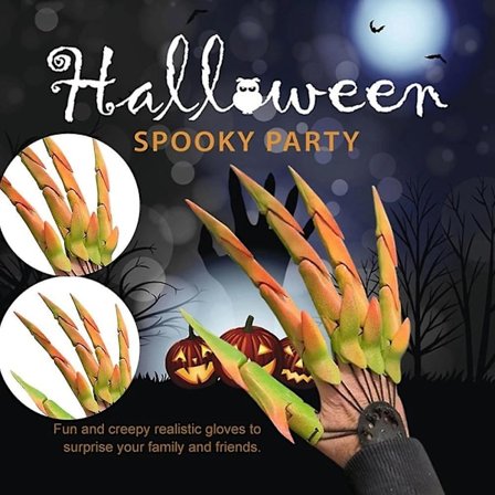 Halloween hauskat temppu joustavat sormen hanskat mekaaninen lelu puku juhla aave kynsi tuet käsi nivelletty malli lapsi aikuinen
