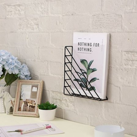 Rei'ittämätön rauta taide seinälle ripustettava, makuuhuoneen kirjahylly, kirja- ja lehtiteline, lasten kuvakirjateline, esittelyteline - Täydellinen