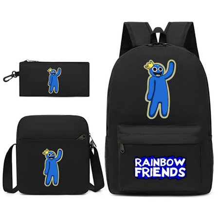 Rainbow Friends rygsæk til drenge og piger Sort figur 5