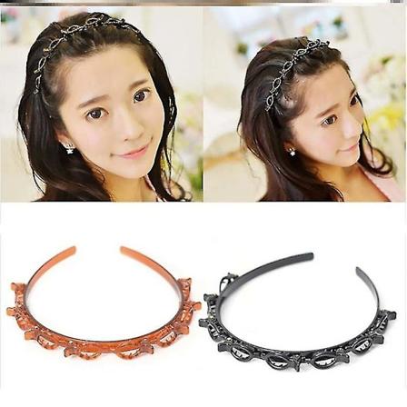 Hårklipp med 8 klips, dobbelt pannebånd, frisyre hårnål hårklipp