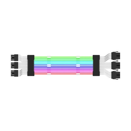 PC- case- PSU-förlängning RGB-kabel 24Pin PCI-E GPU 8PinX2,8PinX3 Neon-Color Line ARGB Streamer- Transfer Adapter 5V3Pin