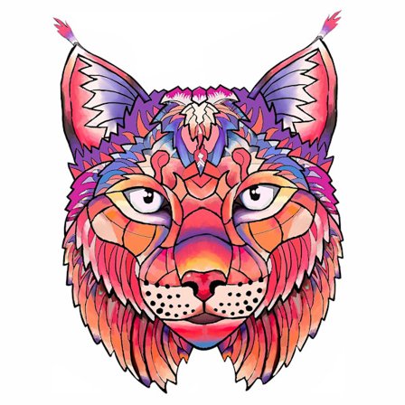 Trepussel i tre med løvemotiv - 3D-puslespill med unike dyreformer - T trepussel for familiespill og samling - Beste gave (rød ulv)