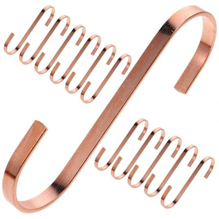 Small S Hooks Practical Design Metal Hanging Hooks for Home Organization Rose Gold 12pcs