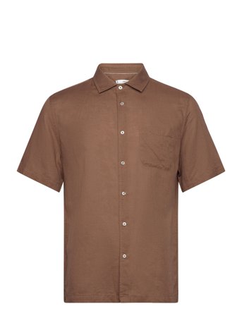 Regular-Fit Linen Shirt With Pocket Brown Mango