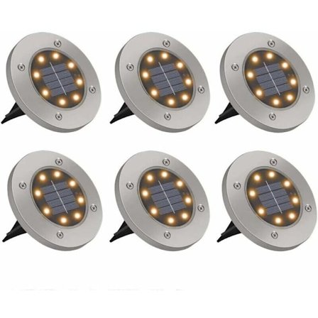 6 st utomhus LED solcellslampor för park, trädgård, gräsmatta
