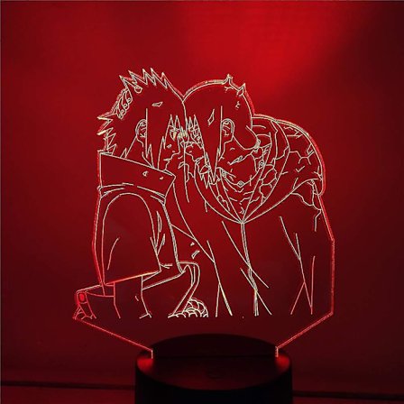 Kids Gift Anime Naruto Sasuke Itachi Night Light Touch Sensor Bedroom 3d Illusion Night Light Ledanime Lamp Colorful Remote Control Night Light Home G
