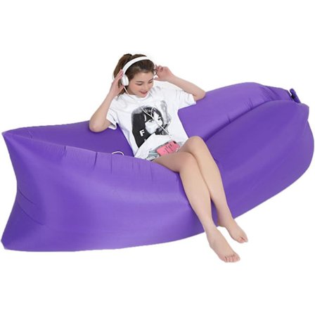 Uppblåsbar Lounger Luftsoffa, Uppblåsbar Soffa Säng Campingstol, Bärbar Lat Soffa Luftstol för Resor/Camping/Vandring/Strandfester