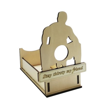 Vinflaskeholder i træ, enkelt vinflaskestativ til kreativ sjov voksen dekoration Vino tilbehør Bordplade vinopbevaring til køkken hjemmebar