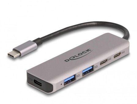 Delock USB-C Hub 3x USB-C/2x USB-A, 5 Gbps