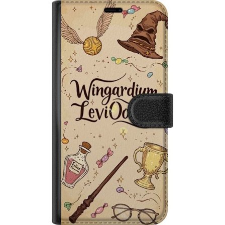 Kompatibelt Lommeboketui til Xiaomi Redmi 14C Harry Potter Wingardium Leviosa magiske ikoner trollstav Gullsnoppen Potter illustrasjon