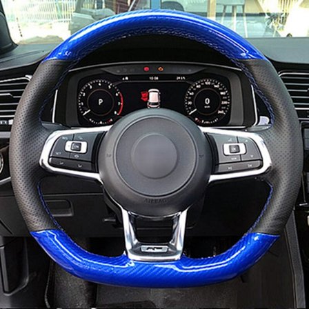 (Stil 5) DIY Hand-sytt Kolfiber Svart Mocka Bilratt Skydd För Volkswagen Golf 7 GTI Golf R MK7 Polo Scirocco 2015 2016