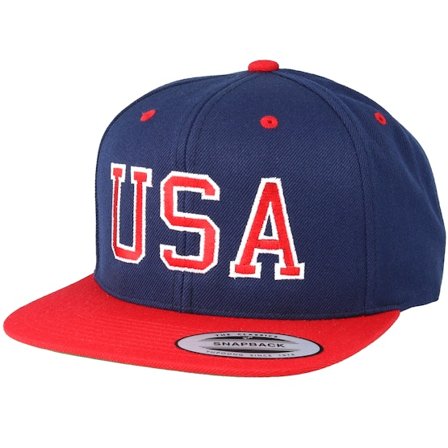 Iconic - Bleu snapback Casquette - USA Navy/Red Snapback @ Hatstore