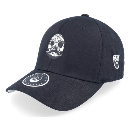 Bearded Man - Svart flexfit Keps - Bearded Calaveras Scull Black Flexfit @ Hatstore