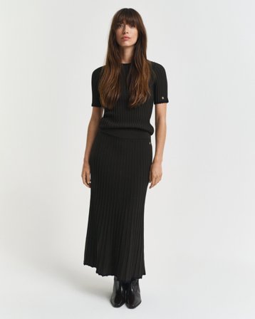 GANT Damen Gerippter Strickrock in Kontrastfarben (XL) Grün