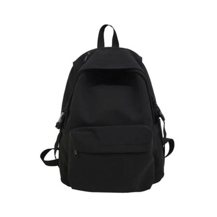 Japansk och koreansk nylon enfärgad ryggsäck, junior high Black big size 29*15*40cm