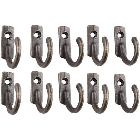 Rock Sticky Hooks Skruekrog Vintage Væg Metal Antik Bronze Dørhængere Dekorativ Jul Til Nøgle Tøj Rock Hat 20stk