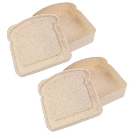 2 stk. Sandwichbrød Opbevaringsbokse Dessert Opbevaringskasser Daglig Brug Madbeholdere