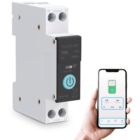 Strömbrytare, Smart WIFI-brytare, Fjärrkontroll via mobiltelefon, 3 tidsinställningslägen, för hushållsapparater, 16A