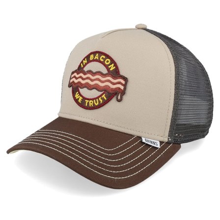 Djinns - Braun Trucker Cap - Trucker Cap Hft Food Bacon Khaki/Brown Trucker @ Hatstore