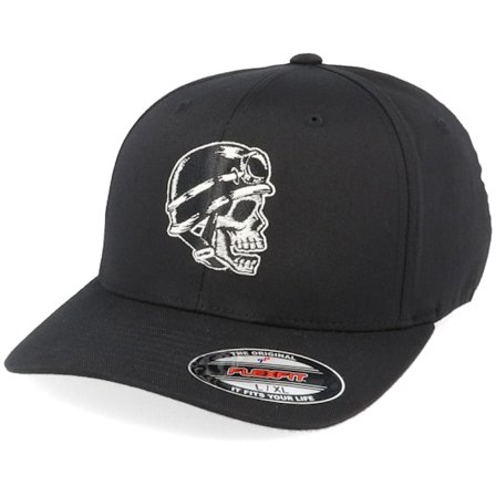 Born To Ride - Schwarz flexfit Cap - Biker Skull Black Flexfit @ Hatstore