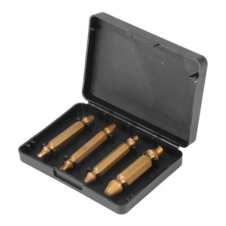 4 stk dobbeltsidig ødelagt skruefjerner bit bolt ekstraktor fjerningsverktøy