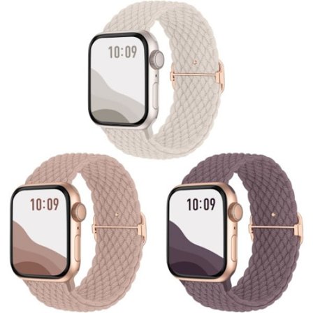 Antislip flätat armband 3-pack kompatibelt med Apple Watch-armband 3