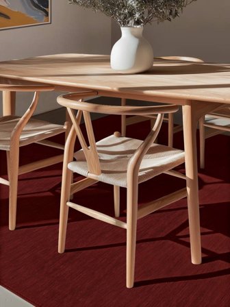 Einfarbig Handloom Flat Teppich - Dunkelrot 200X250 Wolle, Im Modernen Stil