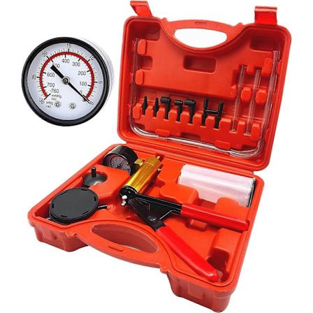 2025 Nytt Bremseluftesett, Håndholdt Vakuumpumpe Trykktester med Holdbar Måler, Bremsevæske Luftesett