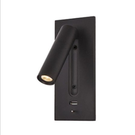 3W Vägglampa Sänggavellampa USB-laddare Varm