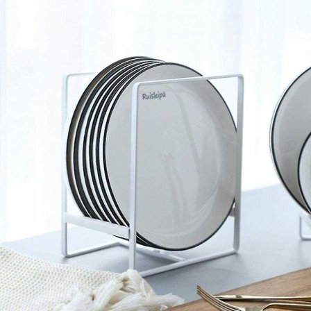 Mordely Plate Rack Organizer,2 Piece 12*14cm Plate Holders Vertical Metal Dish Storage Organizer Dying Rack For Kitchen Counter Cabinet